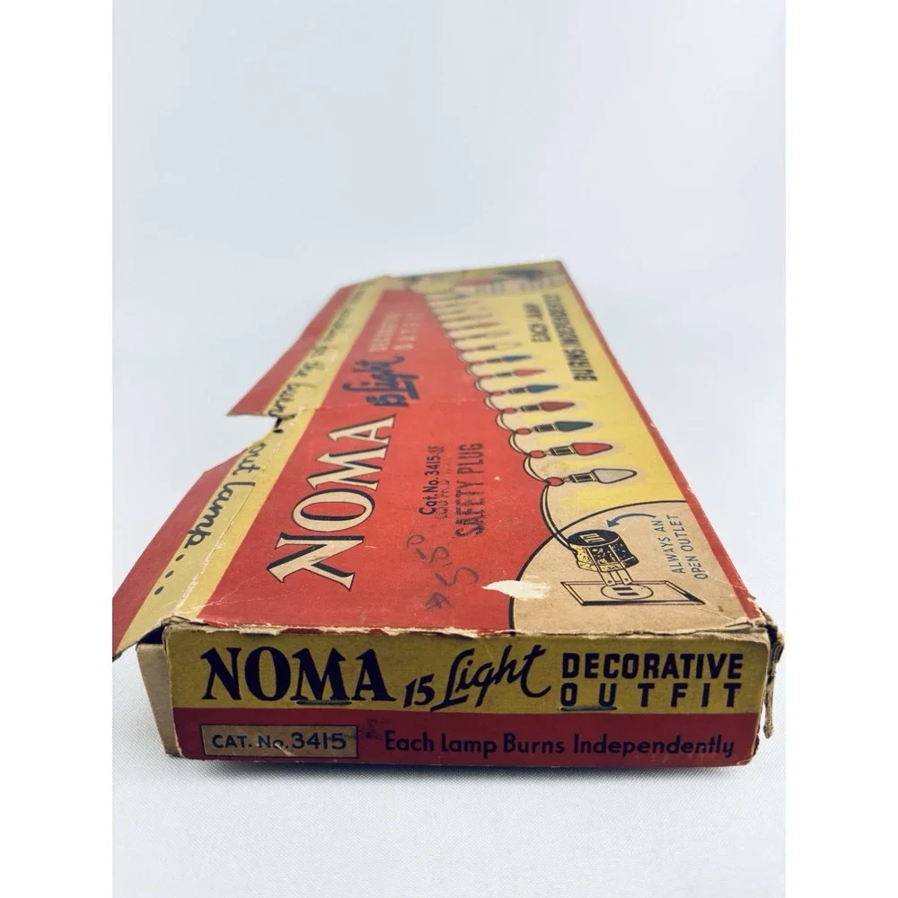 Vintage 1940s Noma Christmas Light Sets  Lamps 15 Light Strings Works  #3415